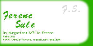ferenc sule business card