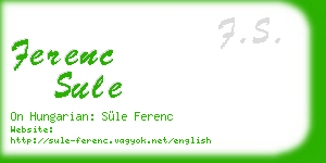 ferenc sule business card